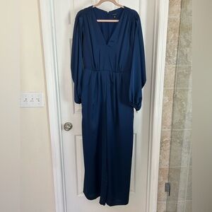 Ann Taylor Navy Long Sleeve Jumpsuit with pockets!